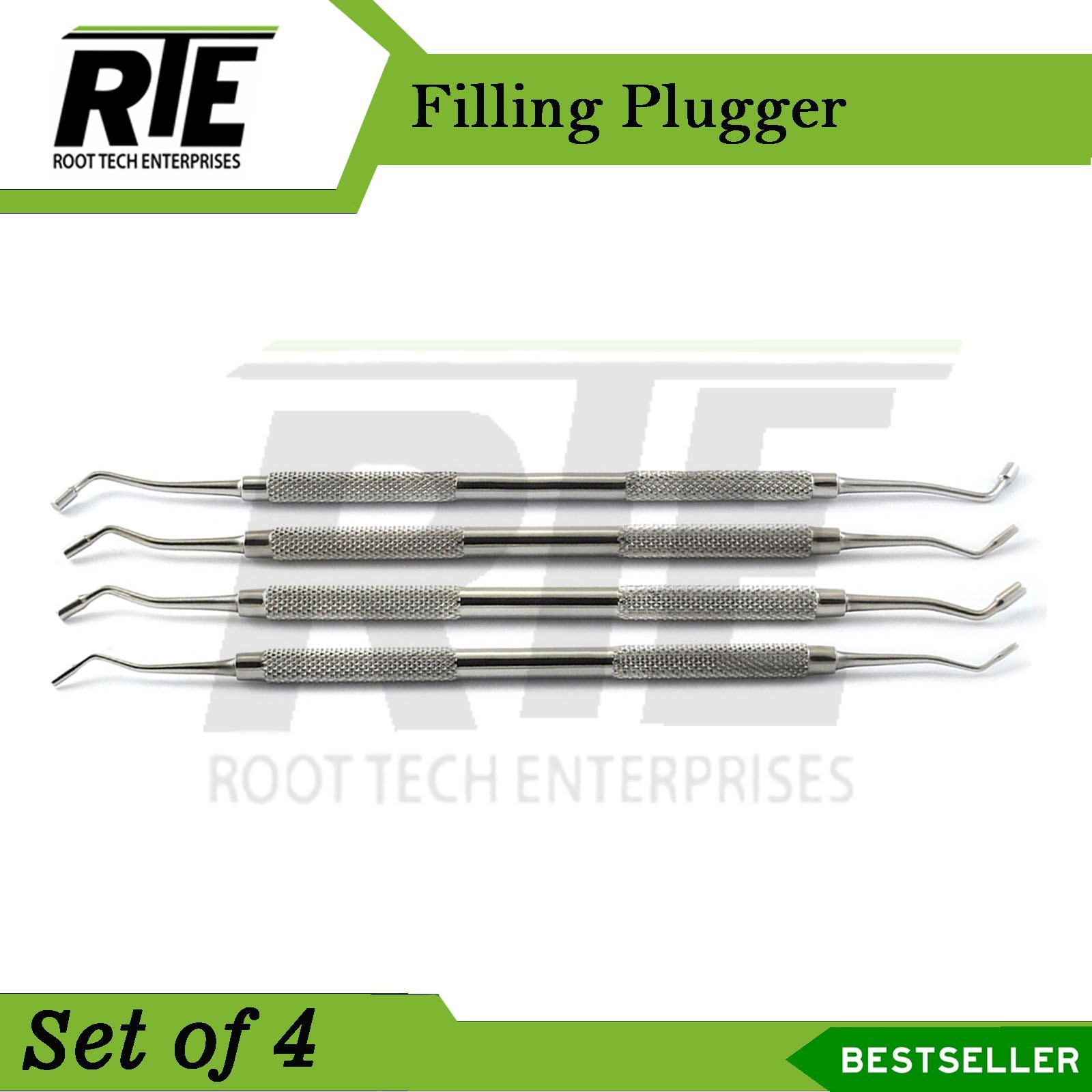 Dental Endodontic Filling Plugger Condenser Set of 4 Root Canal Packing Kit
