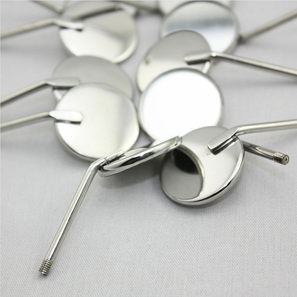 20-100 Pcs Dental Mouth Mirror Handle Stainless Steel Reflector Front Surface #4
