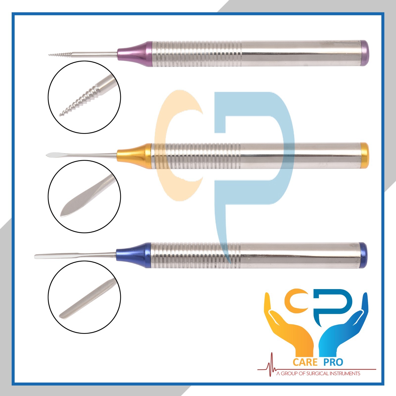 Flexi Periotome Root Extraction Screw Set Of 3 Color Dental Root Extraction Inst