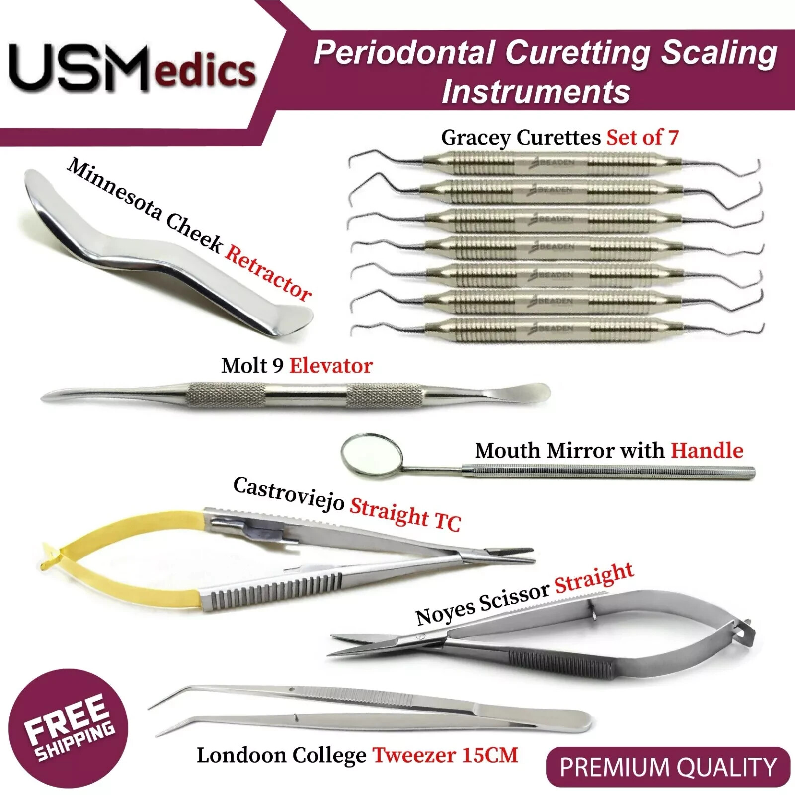 Oral Surgery Surgical Instruments Micro Periodontal Dental KIT NEW BEADEN®