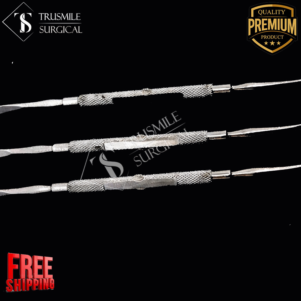 3x Freer Periosteal Elevators Solid Handle, Excellent Quality Dental Instruments