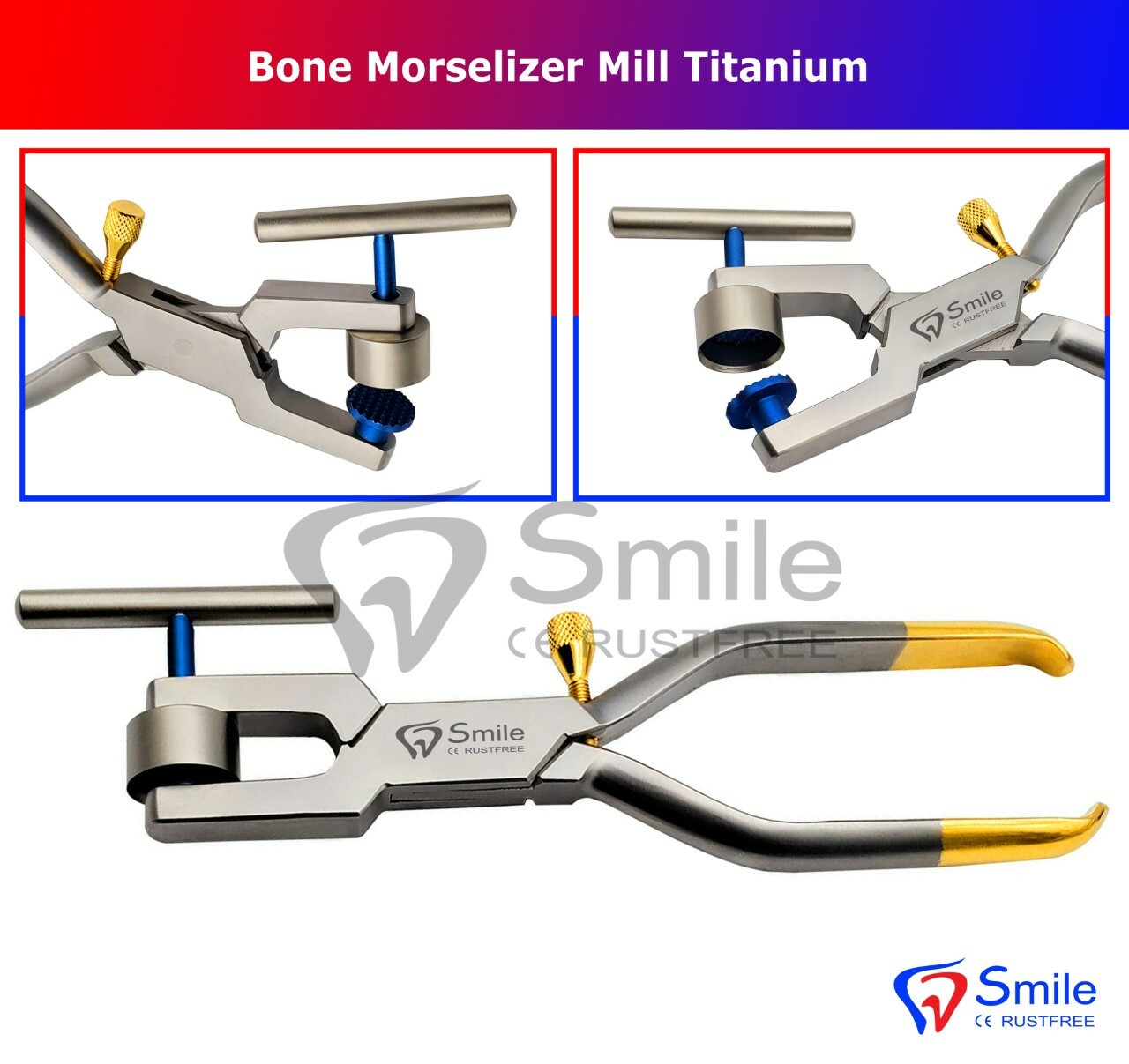 Bone Morselizer Bone Mill Crusher With Titanium Plates Dental Implant Bone Graft