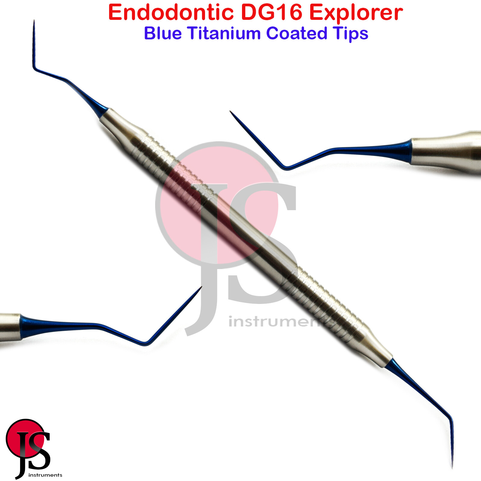 Dental Instrument Explorer DG16 Endodontic Hollow Handle Blue Titanium Tips Lab