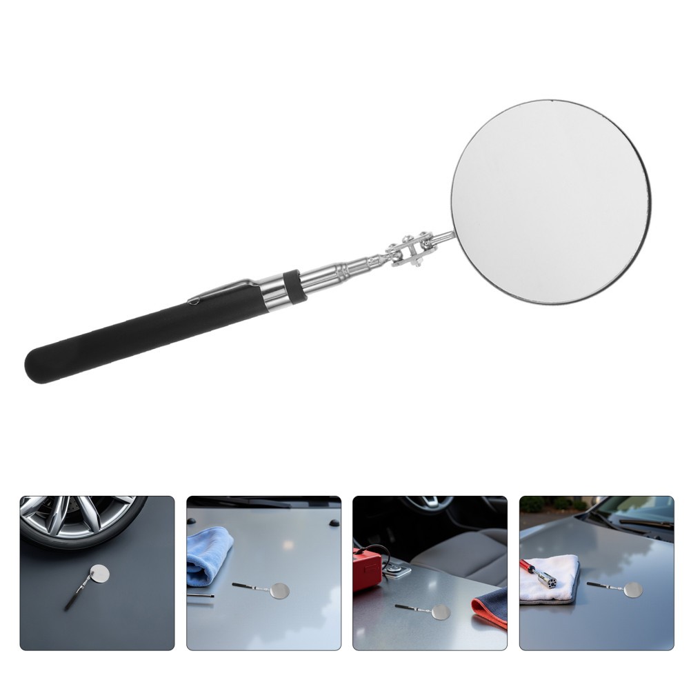 2Pcs Extendable Handheld Car Inspection Mirror Durable Stainless Steel Design
