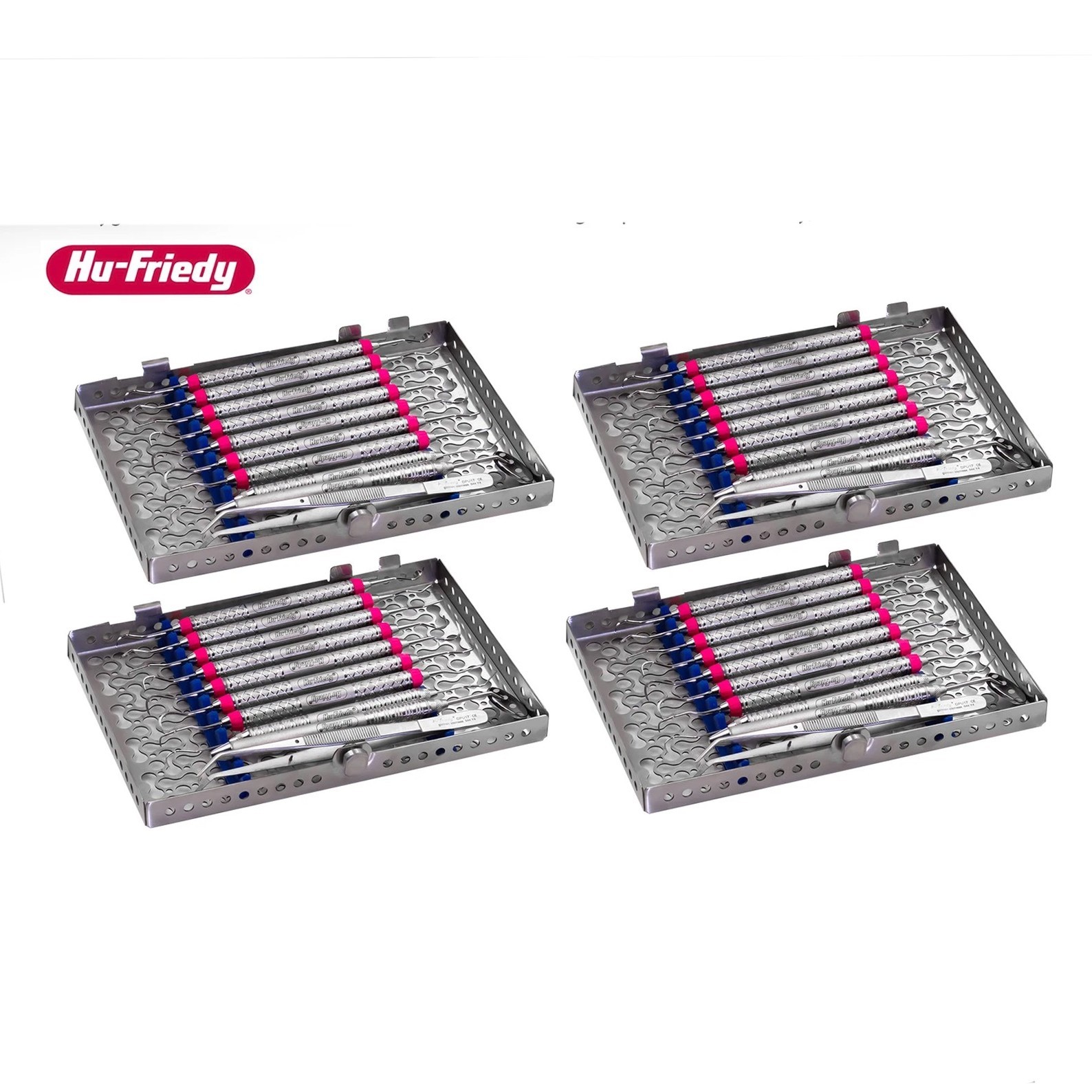 4x Hu Friedy Dental Hygiene Instruments With Sterlization Cassettes