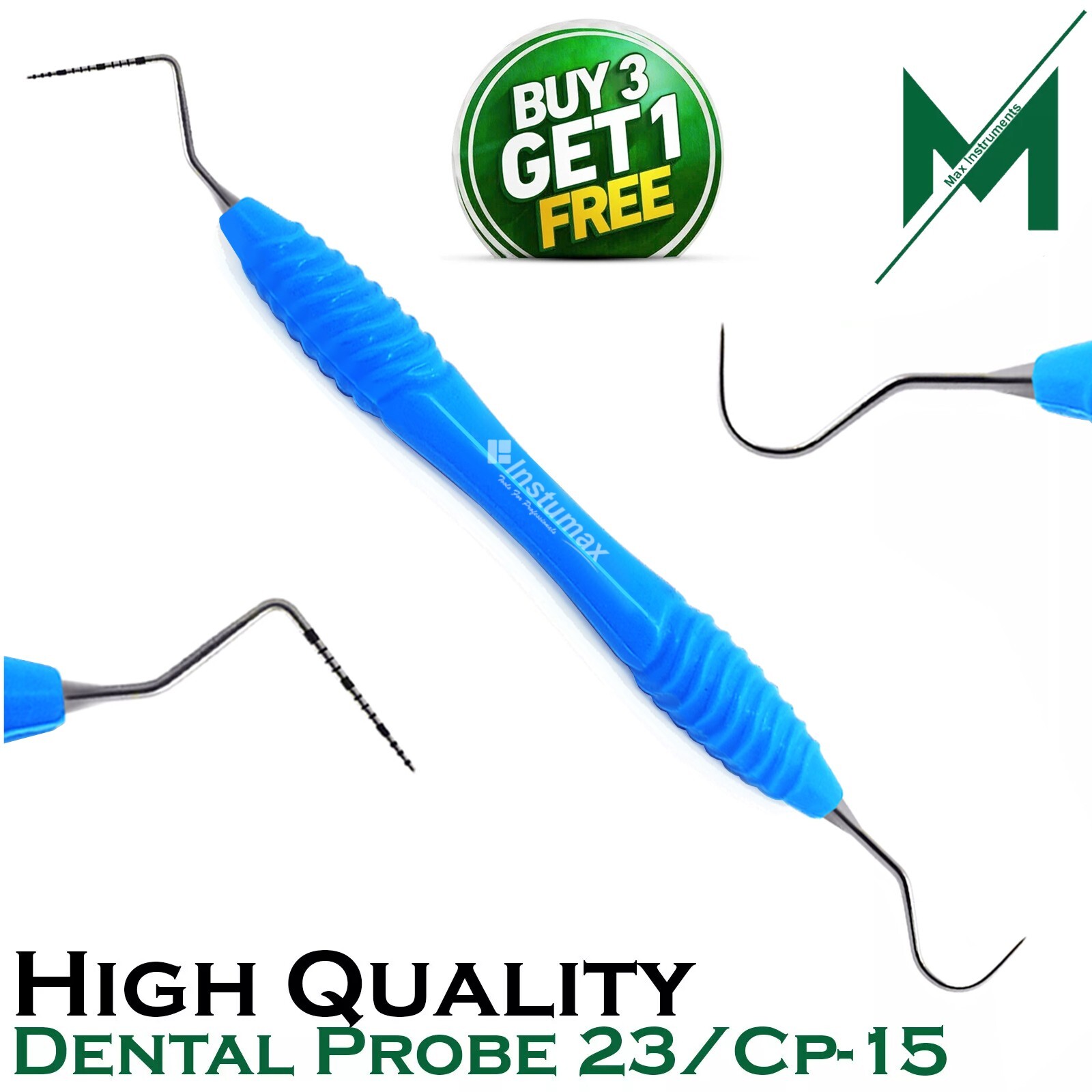 Dental Perio Probe UNC 23/15 Explorer Silicone Handle Double Ended Instruments