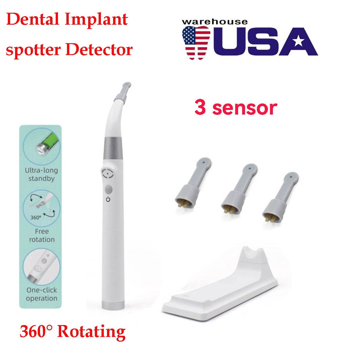 USA Dental Implant Locator Detector 360°Rotating Spotter Sensor