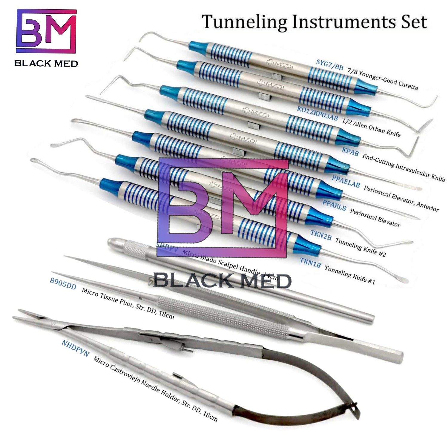 Tunneling Surgical Instrument Set – Dental Periodontal Surgery Tools Kit