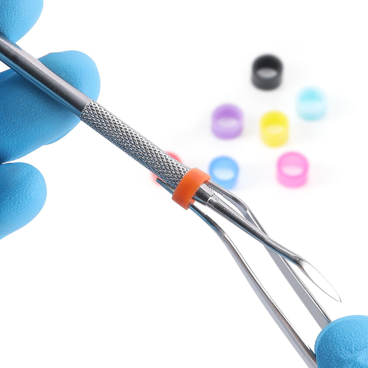 Dental Hygienist Instrument Silicone Color Code Ring Mark 100 Pcs Large 6mm