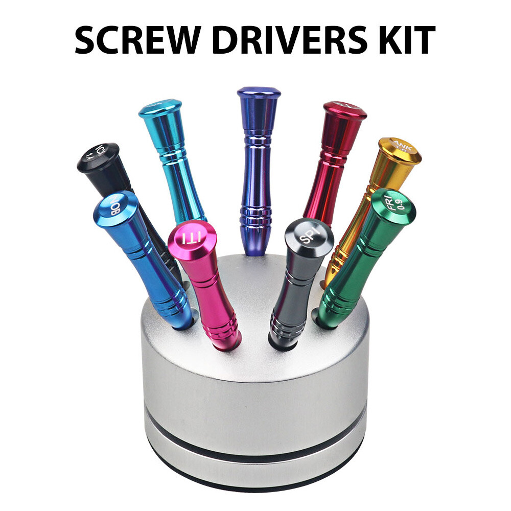 9Pcs/set Dental Implant Screw Drivers Kit Abutment Dentistry Tool with Stand Box