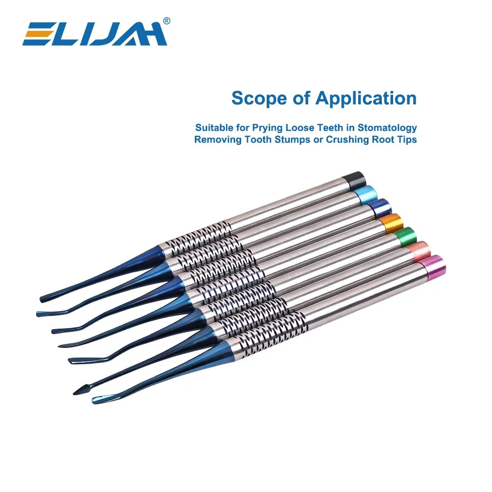 7 Blue Root Elevator Luxating PDL Dental Instruments Implant Titan Surgical New