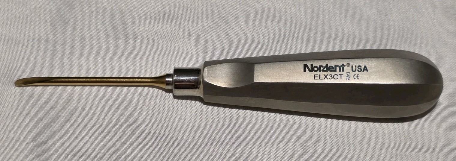 Nordent USA ELX3CT Luxation Blade 3mm Curved Ti-Coated Luxation Elevator Dental