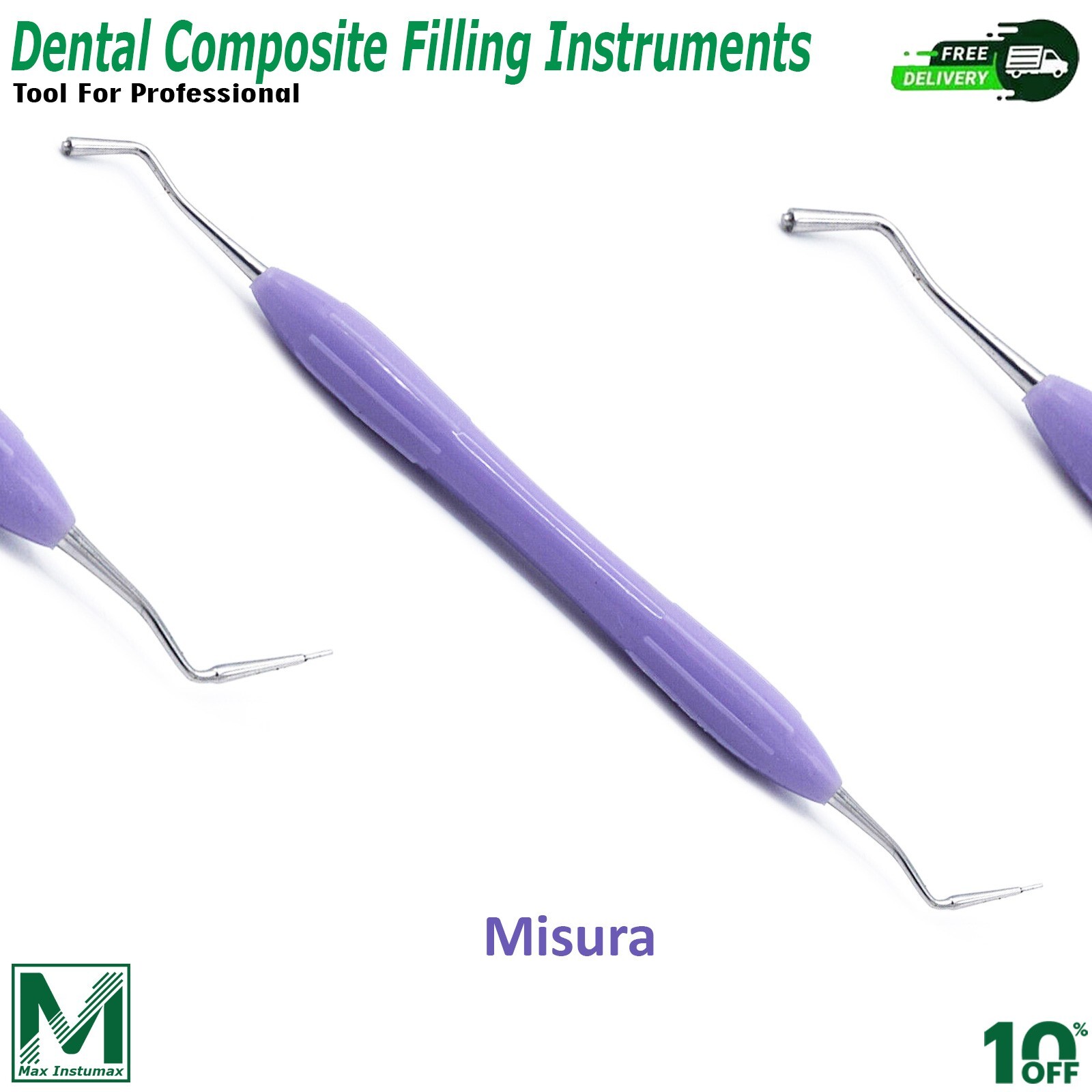 10Pcs Dental Arte Composite Filling Instruments Silicone Handle Colorful Set