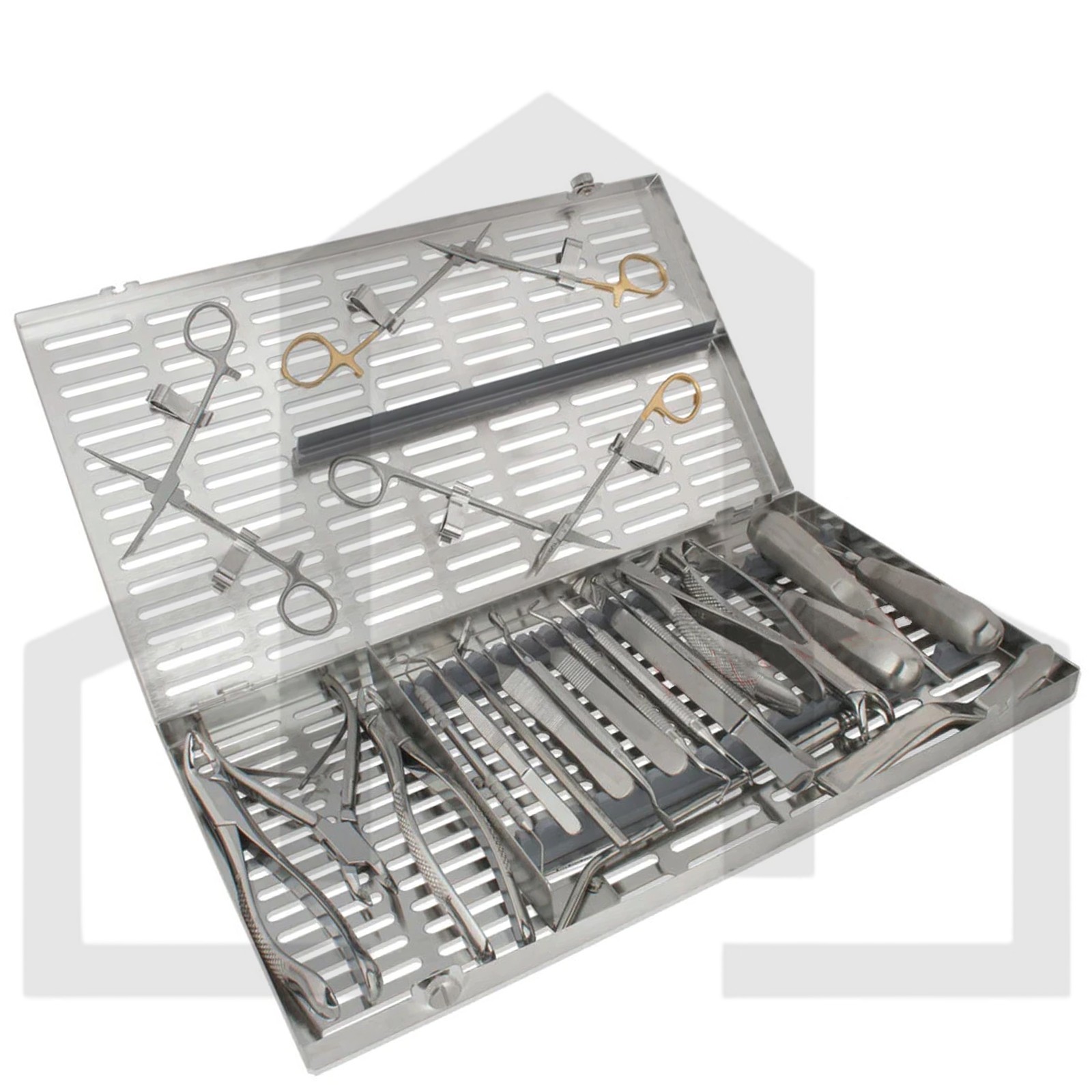 Dental Oral Surgery Kit 24 Pcs Instruments with Extra Large Cassette