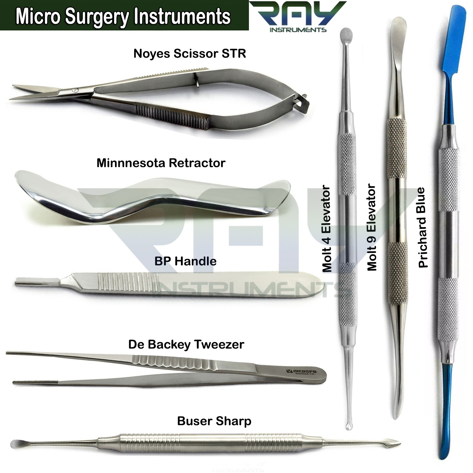 Dental Micro Oral Surgery Kit Periosteal Elevators Retractor Scissor Tweezer
