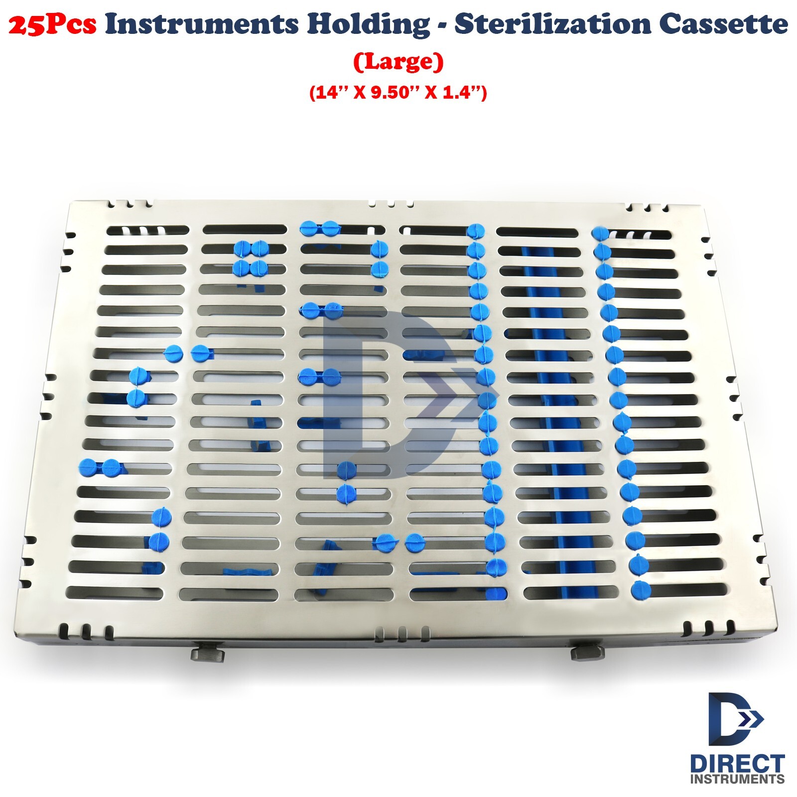 DENTAL AUTOCLAVE STERILIZATION CASSETTE RACK BOX TRAY FOR 25 INSTRUMENTS