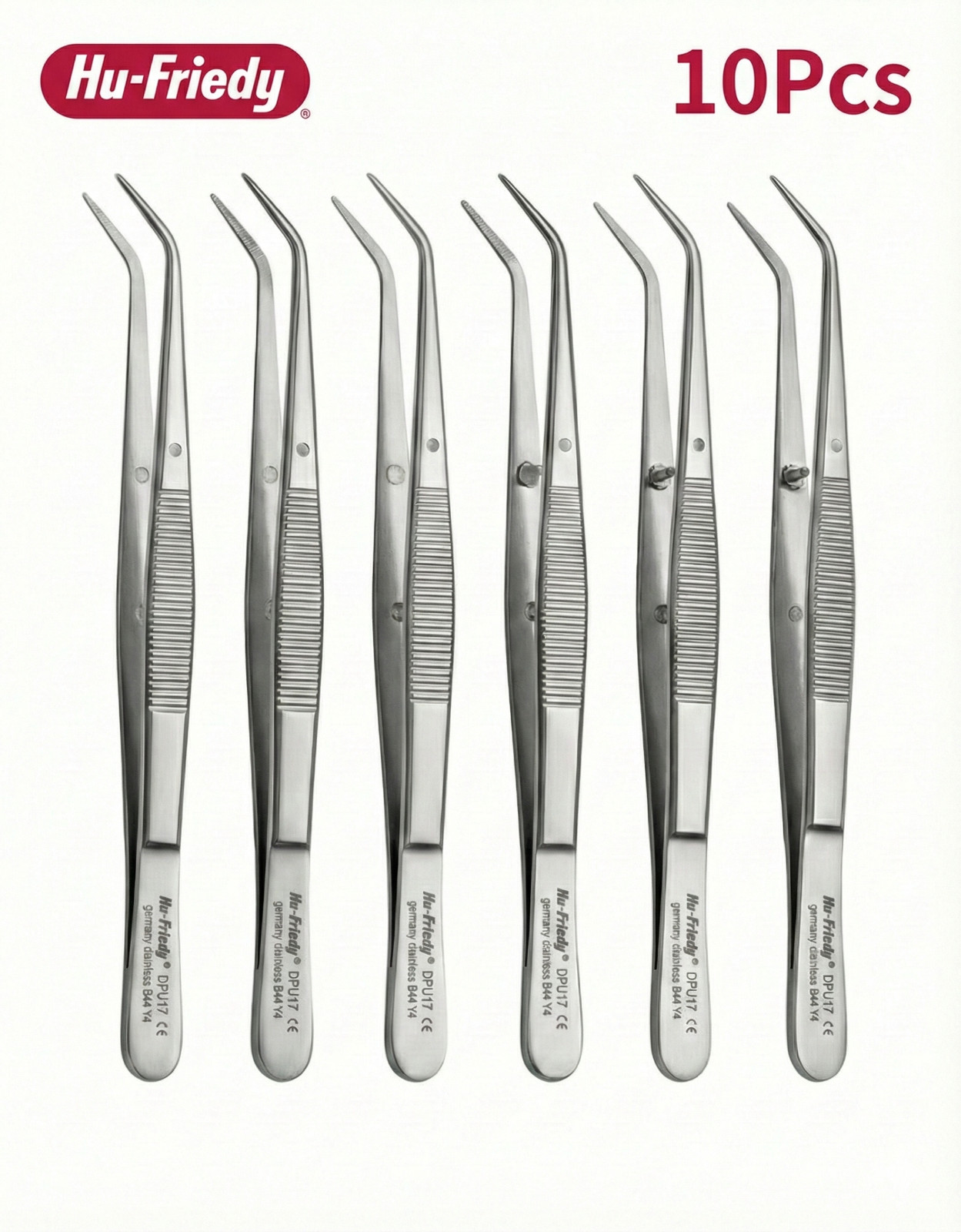 Lot of 10 Hu-Friedy DPU17 Utility Pick-Up Dental Dressing Pliers Stainless Steel