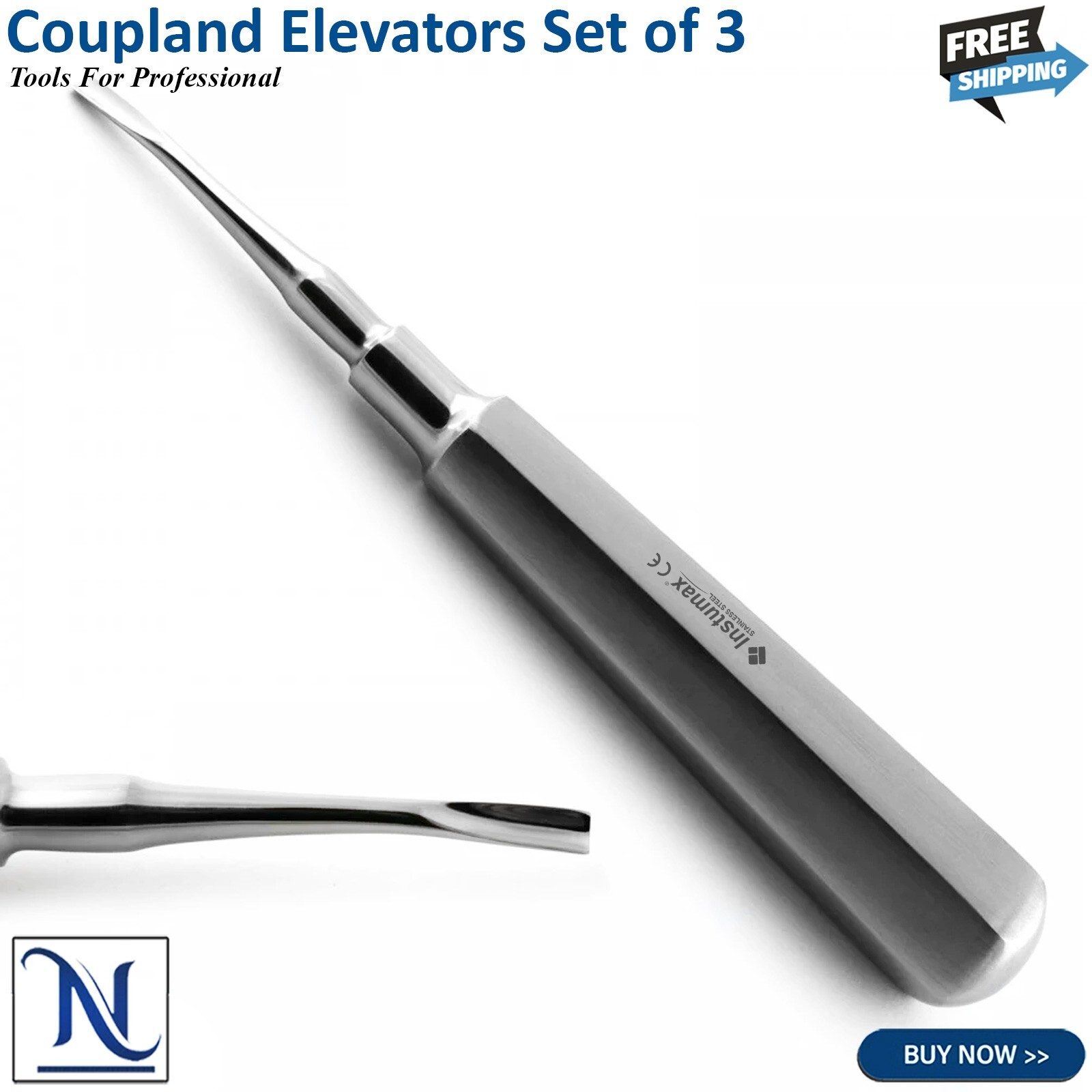 Dental Elevators Coupland Elevators Set of 3 Extracting Extraction Instruments