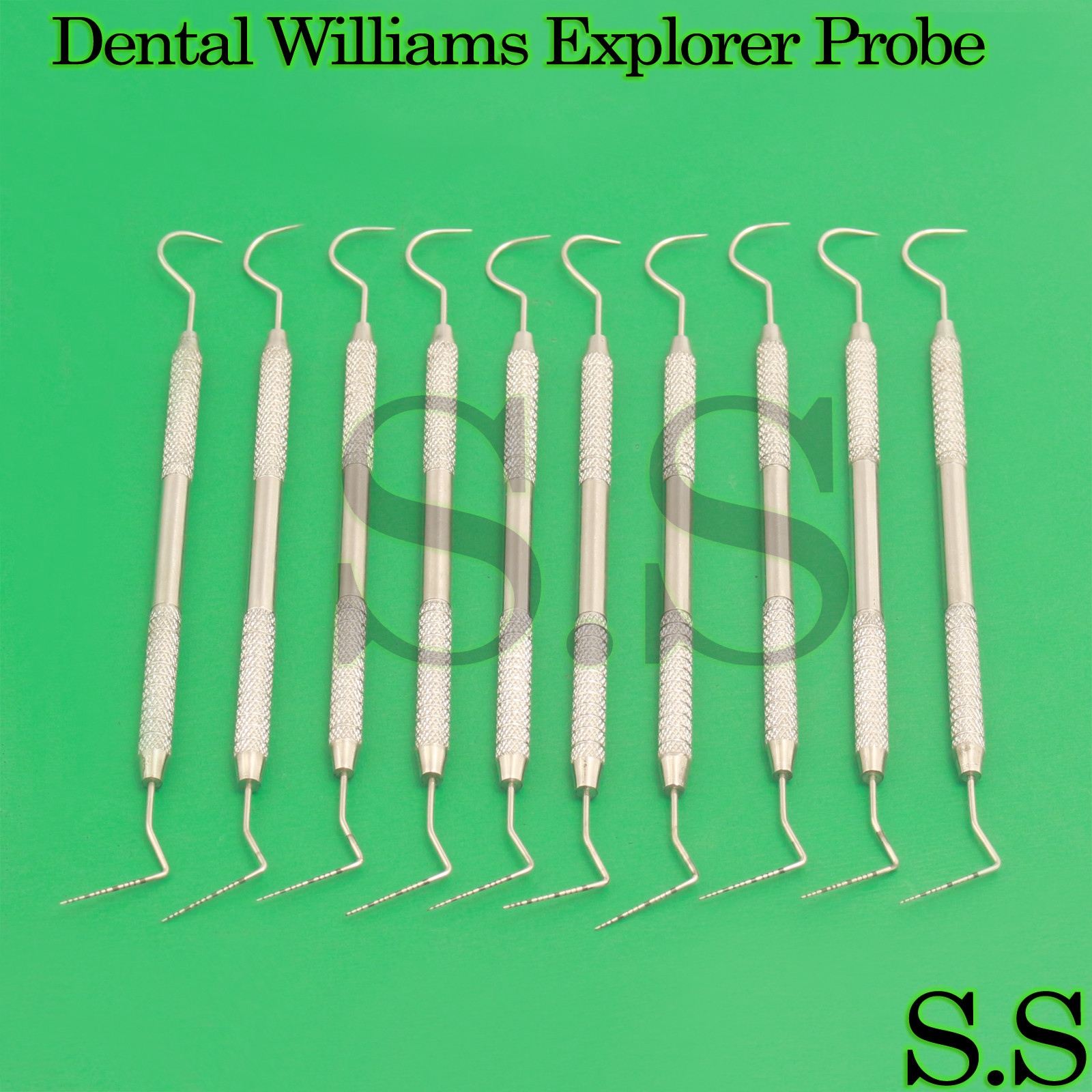 Dental Williams Explorer Probe 23 Color Coded Double Ended Instruments Set of 10