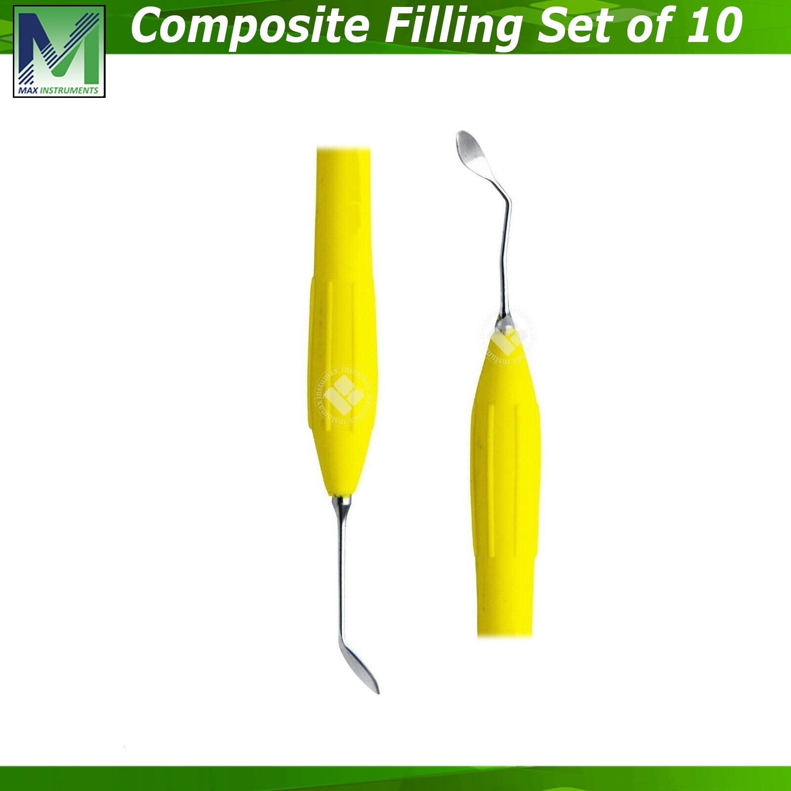 10Pcs Set Dental Composite Filling Instruments Silicone Handle Restorative Tools
