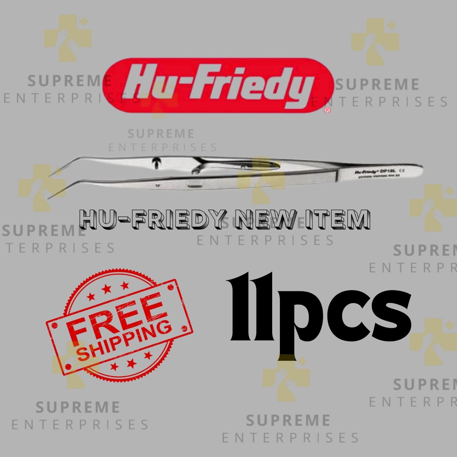 Hu-Friedy DP18L Locking Cotton & Dressing Dental Pliers #18L Serrated Tip 6 Pcs