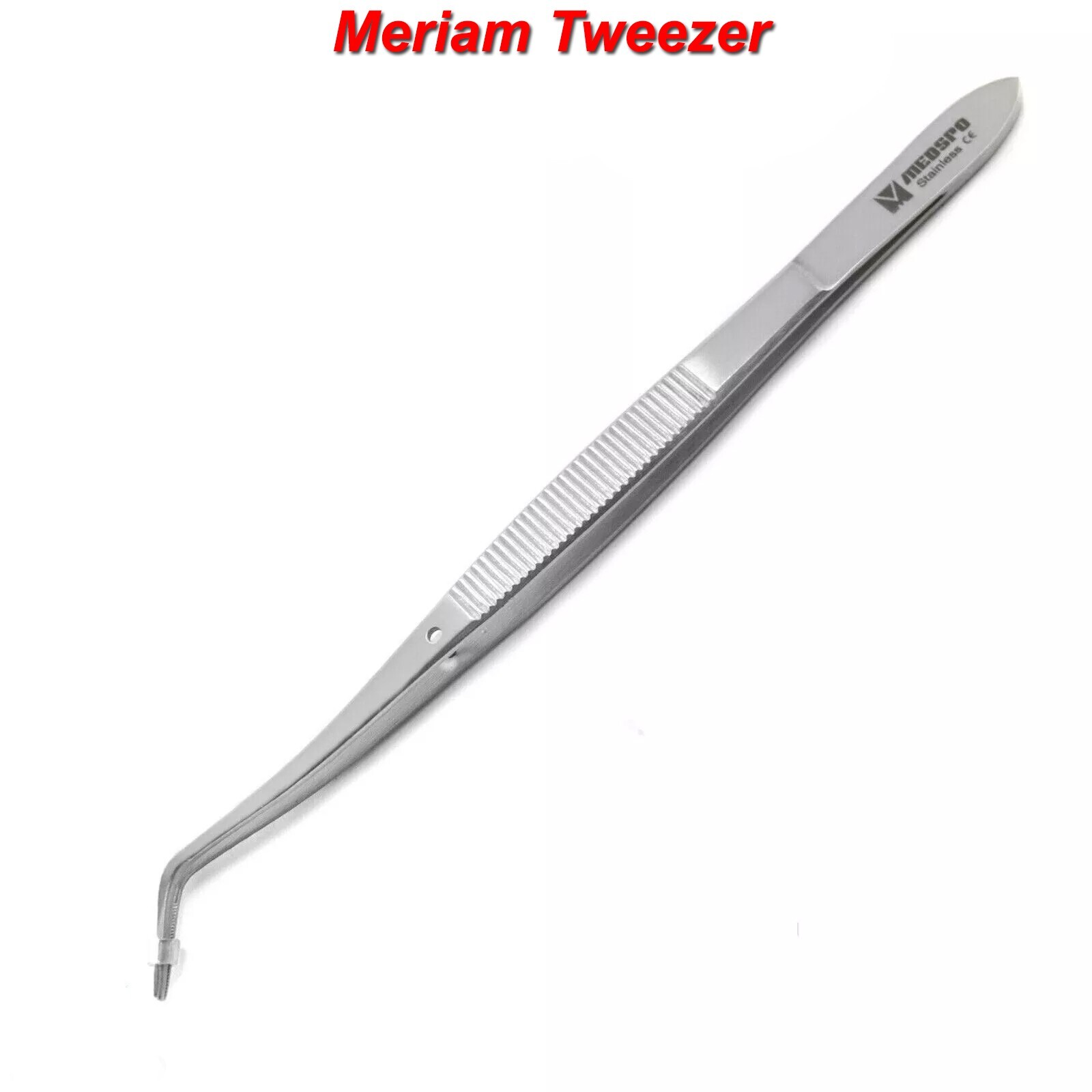 Dental Meriam Tweezer Dressing Tissue Forceps Serrated Angled Tip Instruments CE