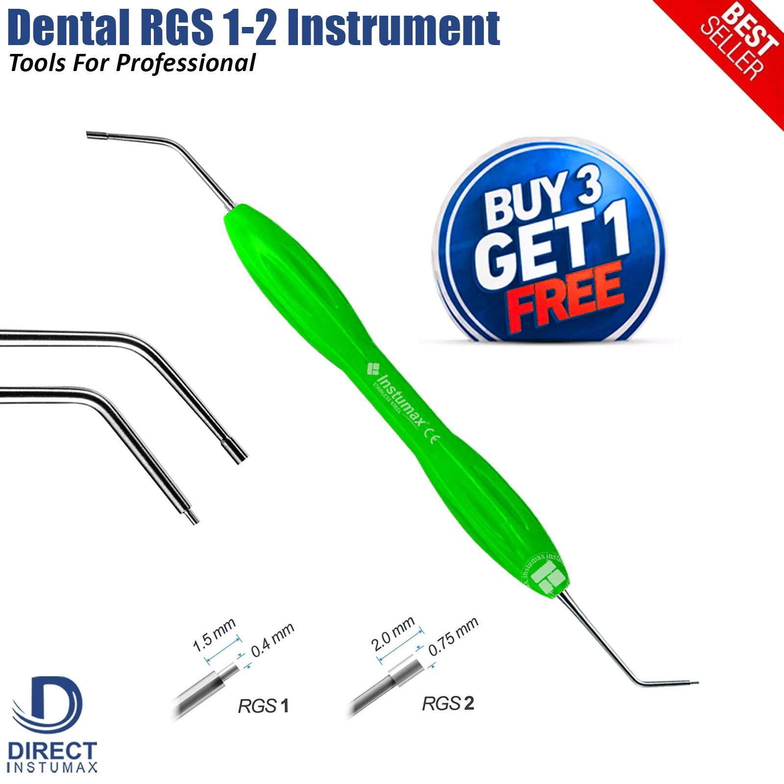 Instruments RGS 1-2 & 3-4 | Depth Marked Silicone Handle | Single, Pair & Bulk