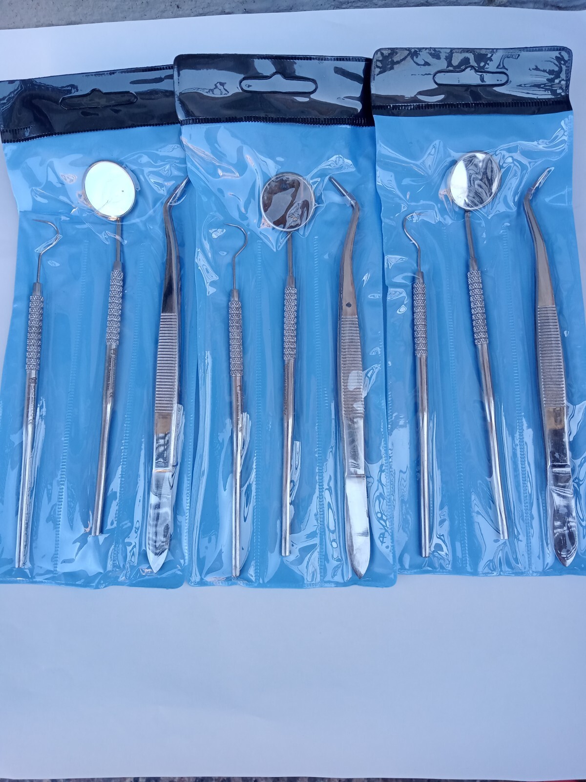 GERMAN 15 Instruments Basic Dental Set Mirror Explorer Probe Pliers (5 OF EACH)