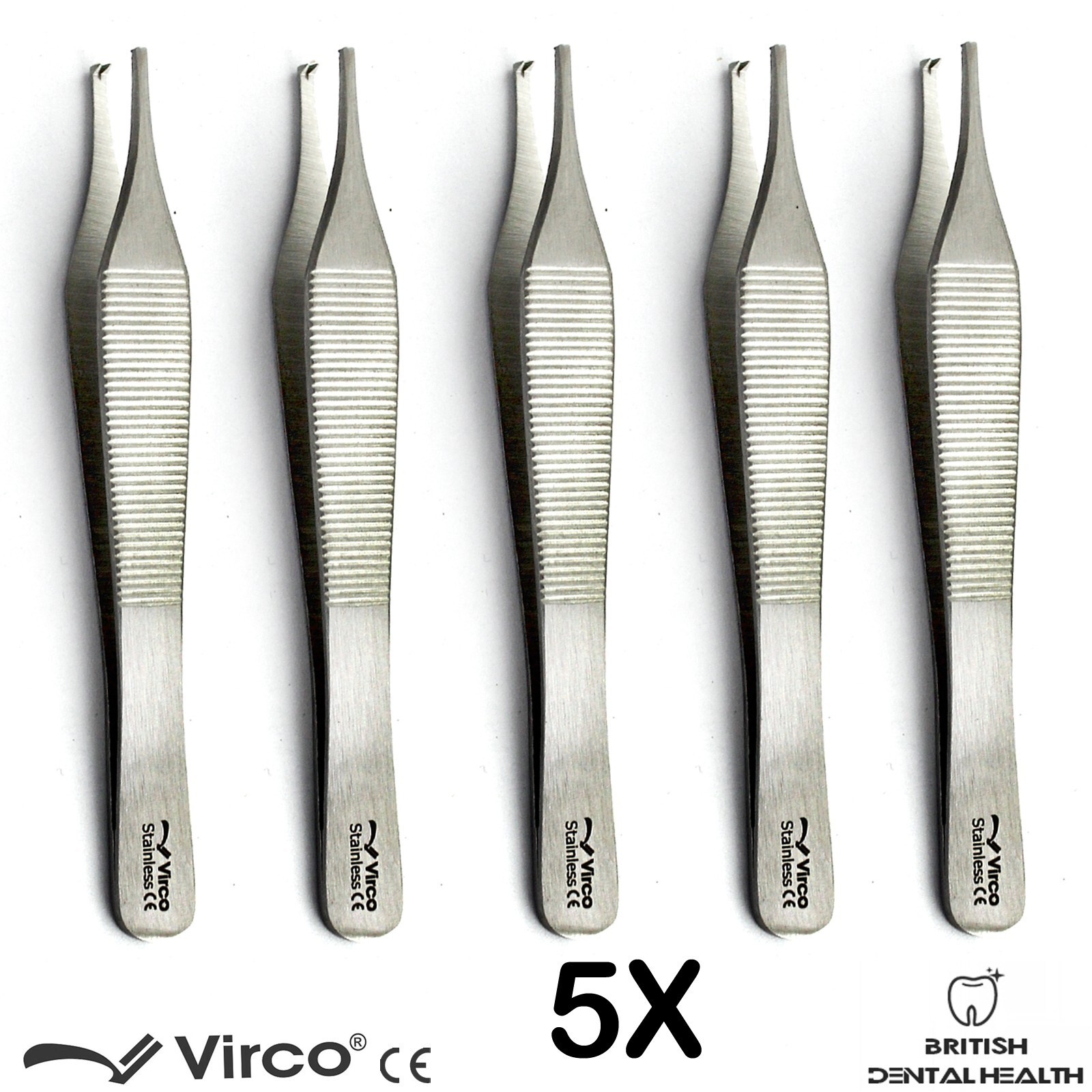 Adson kocher Tissue Forceps Tweezer Dental Thumb Forceps Tweezers, Surgical X5