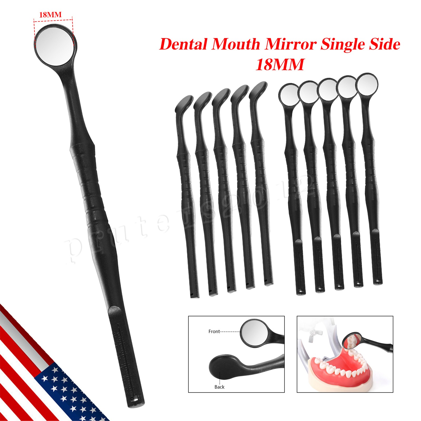 10-100 Pcs Dental Mouth Mirror Mirros w/Handle Dental Instruments