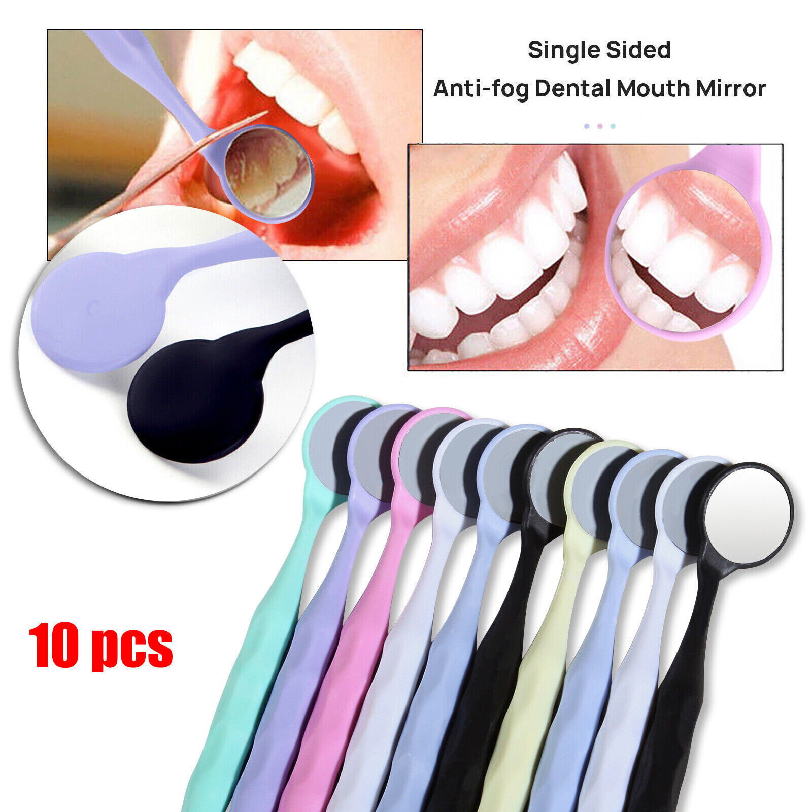 7 Colors Dental Anti-fog Autoclavable PREMIUM Mouth Mirrors Front Surface
