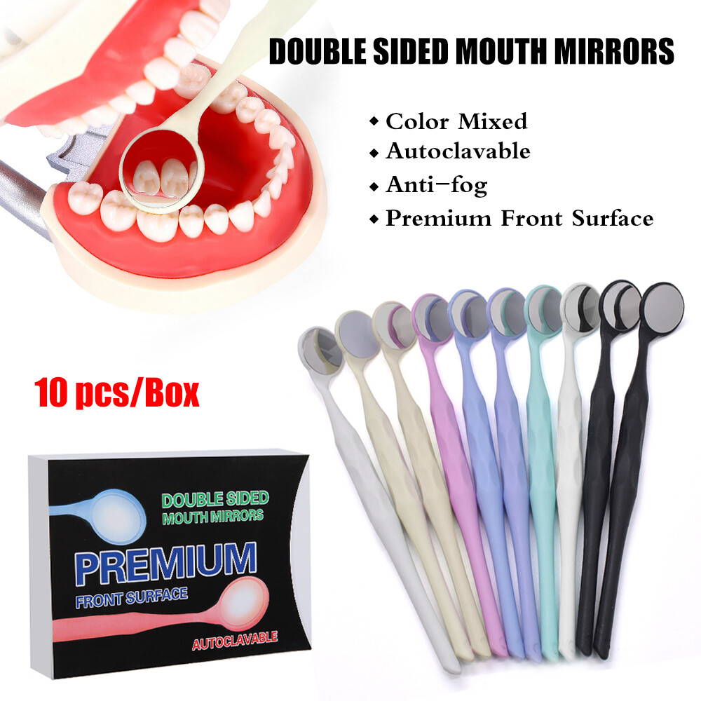 Dental Occlusal Mirror Fog Free LED Intra Oral Photo /10 Mouth Mirrors Reflector