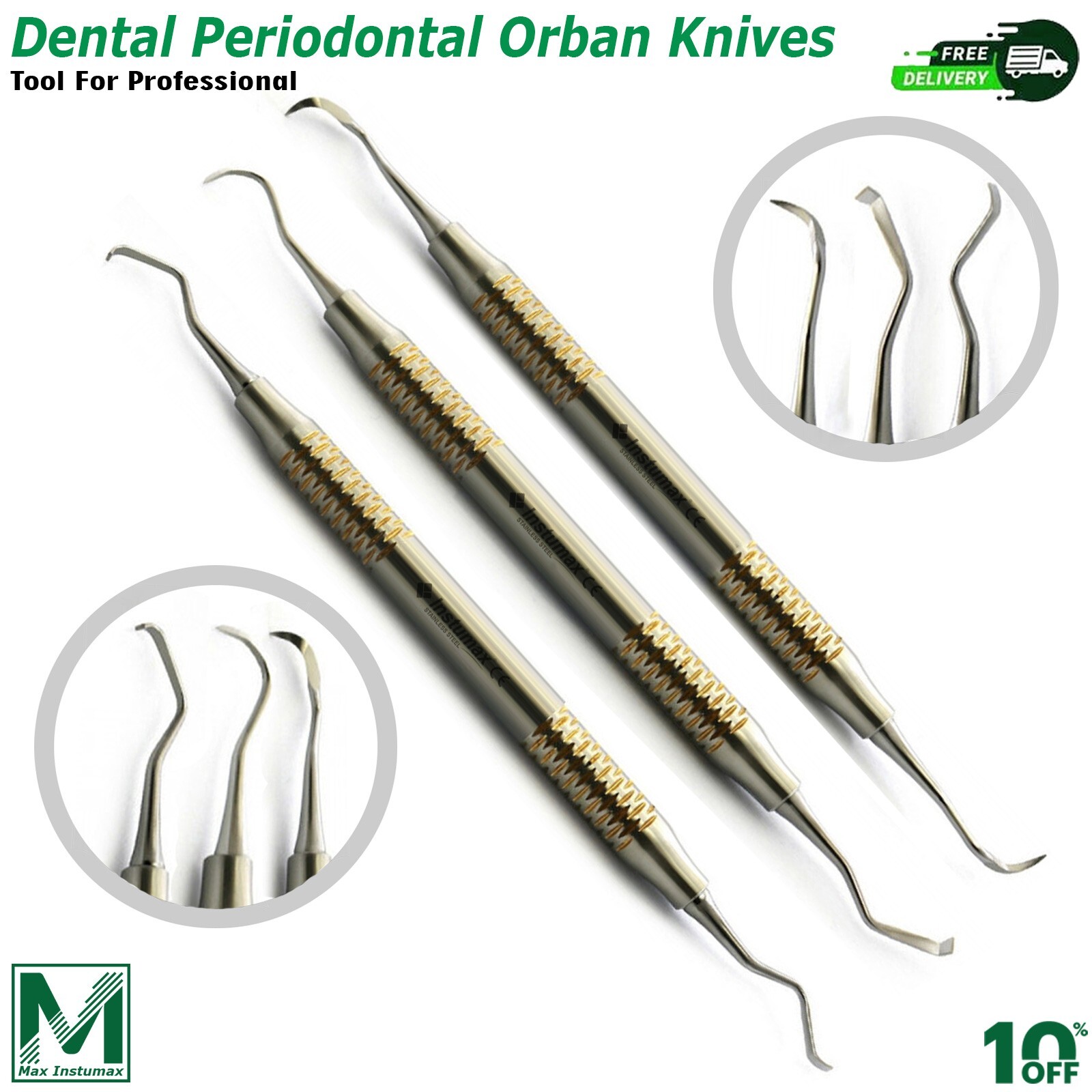 Dental Vista Bone Tunneling Implant Kit Perio Gum Graft Knives Periotome Surgery