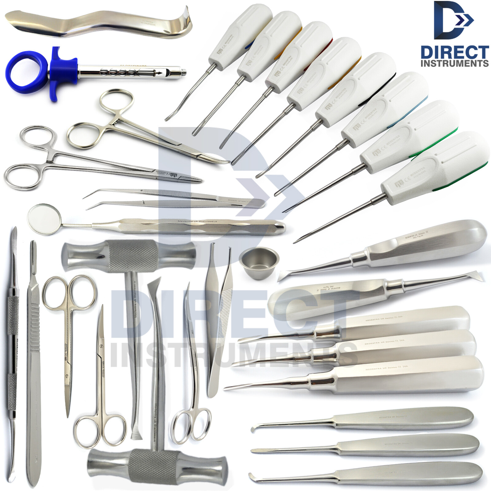 32Pcs Dental Tooth Surgery Extraction Removal Kit Elevators Forceps Instruments