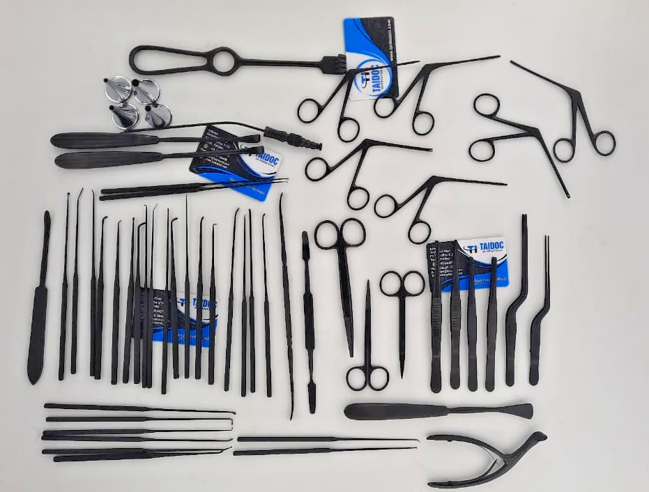 Tympanoplasty Instruments 58 Pcs Micro Ear Surgery ENT Instruments Black Coated