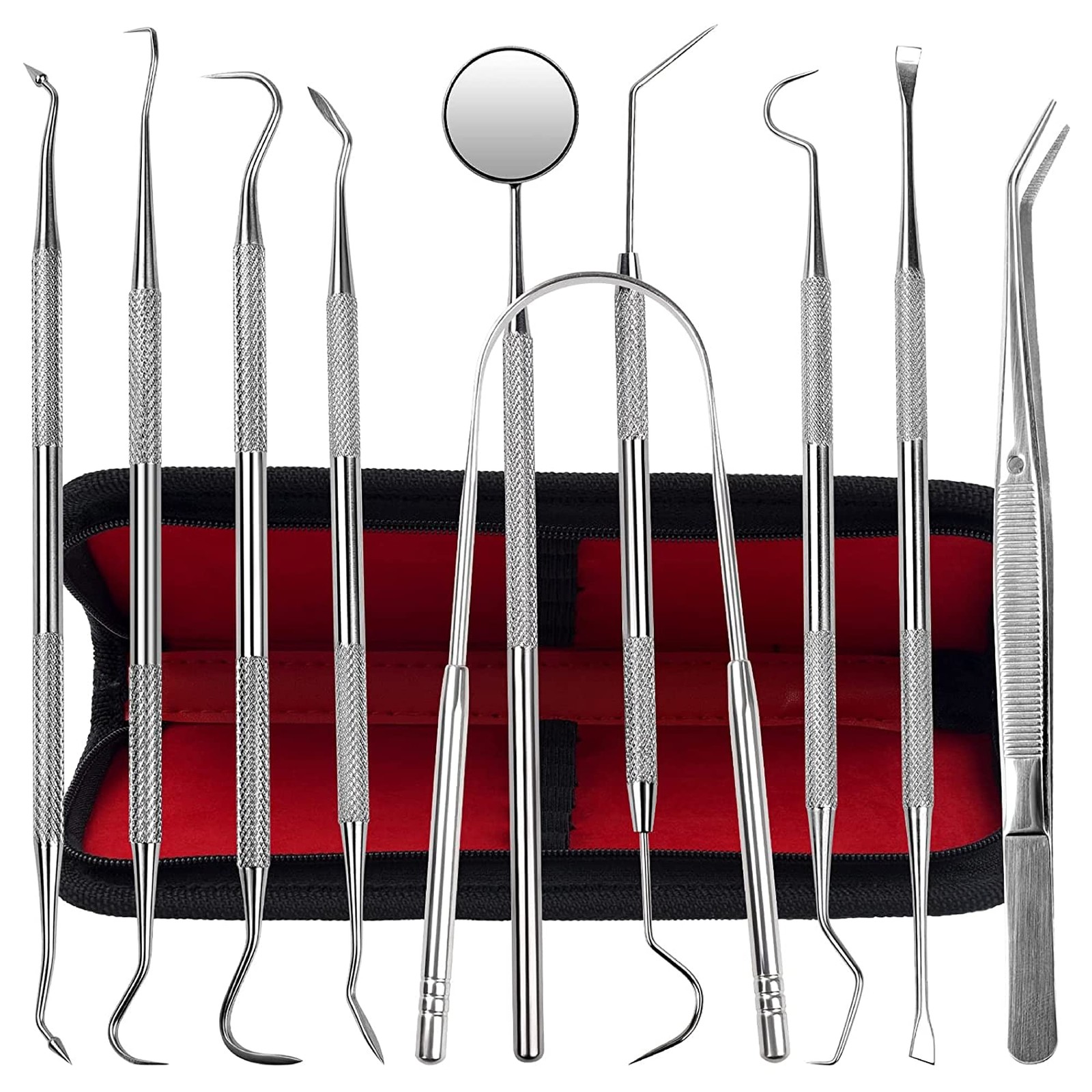 Dental Kit Tools, 10 Pack Stainless Steel Plaque Remover, Tools to…