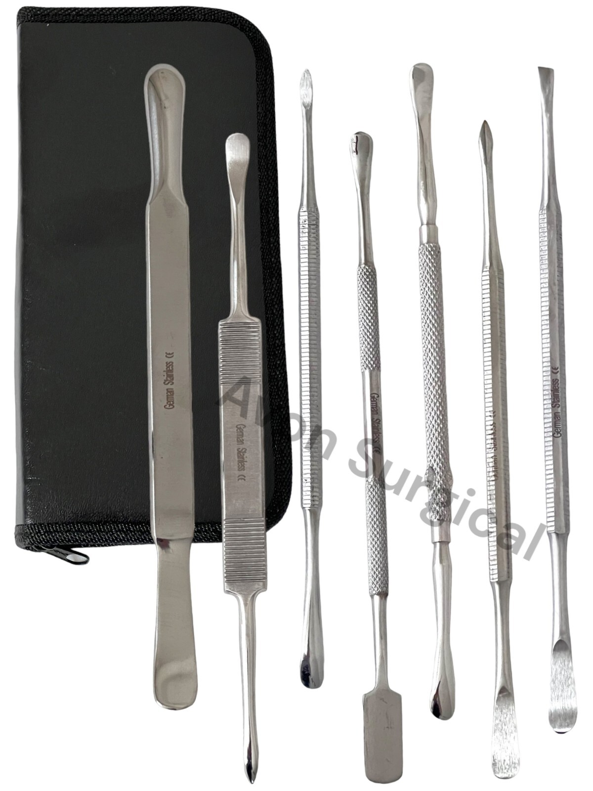 GERMAN STAINLES DENTAL PERIOSTEAL ELEVATOR – SET OF 7 – DENTAL IMPLANT CURETTE