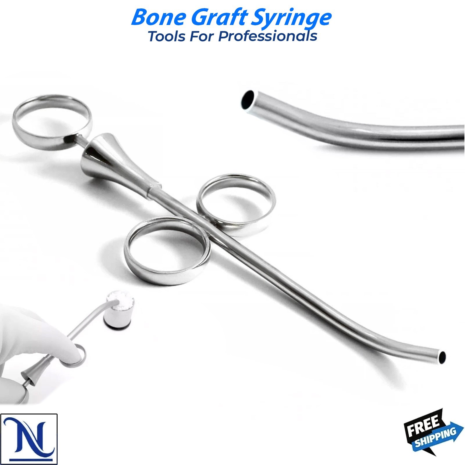 NEW GERMAN STAINLESS BONE GRAFT SYRINGE 5mm Implant Dental Instruments
