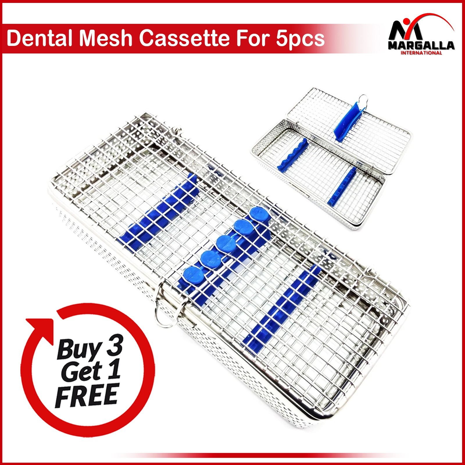 Dental Mesh Instruments Cassette Sterilization Tray Rack For Holding 5Pcs Scaler