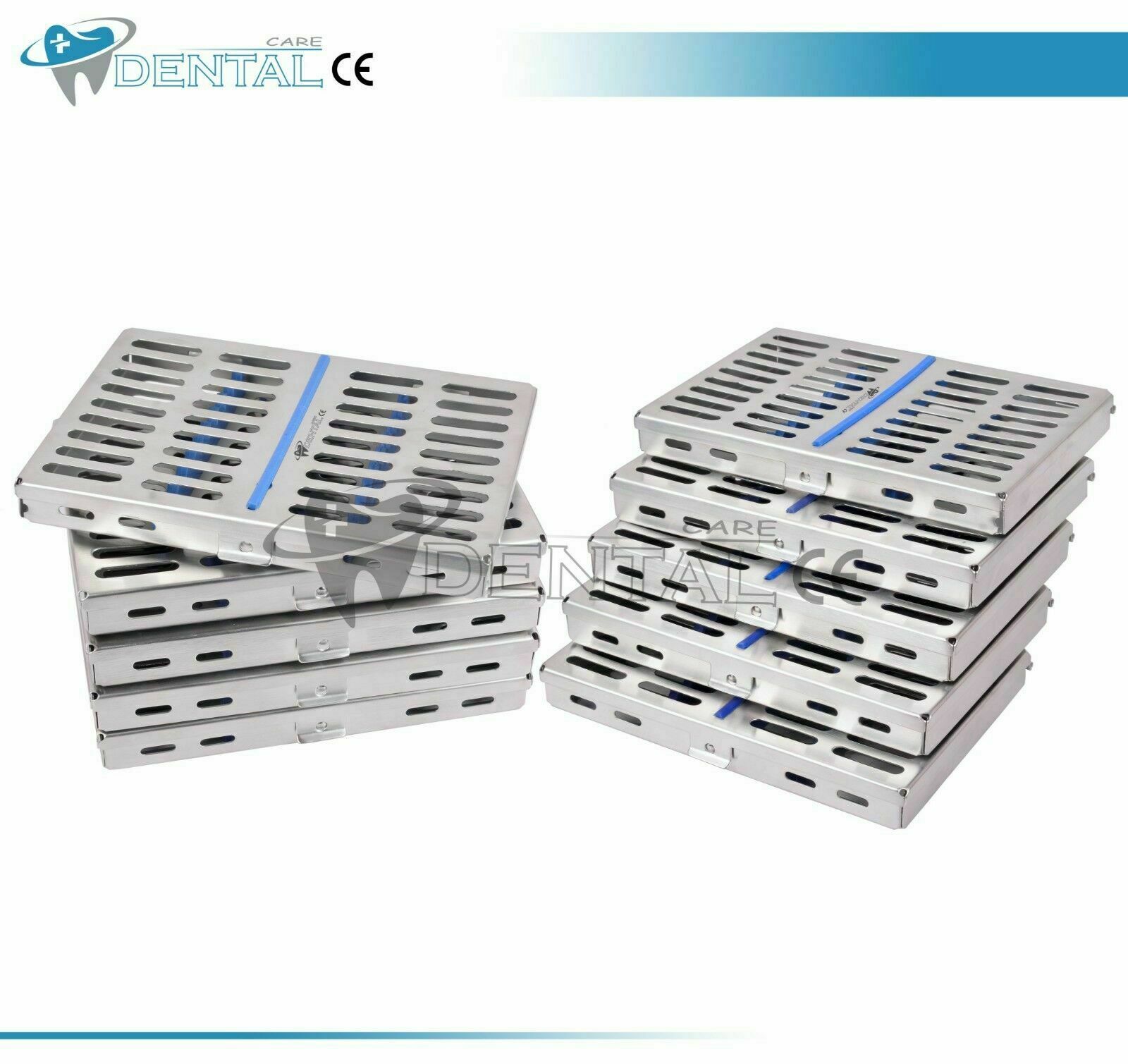 10 AUTOCLAVE STERILIZATION CASSETTE RACK DENTAL BOX TRAY FOR 10 INSTRUMENT
