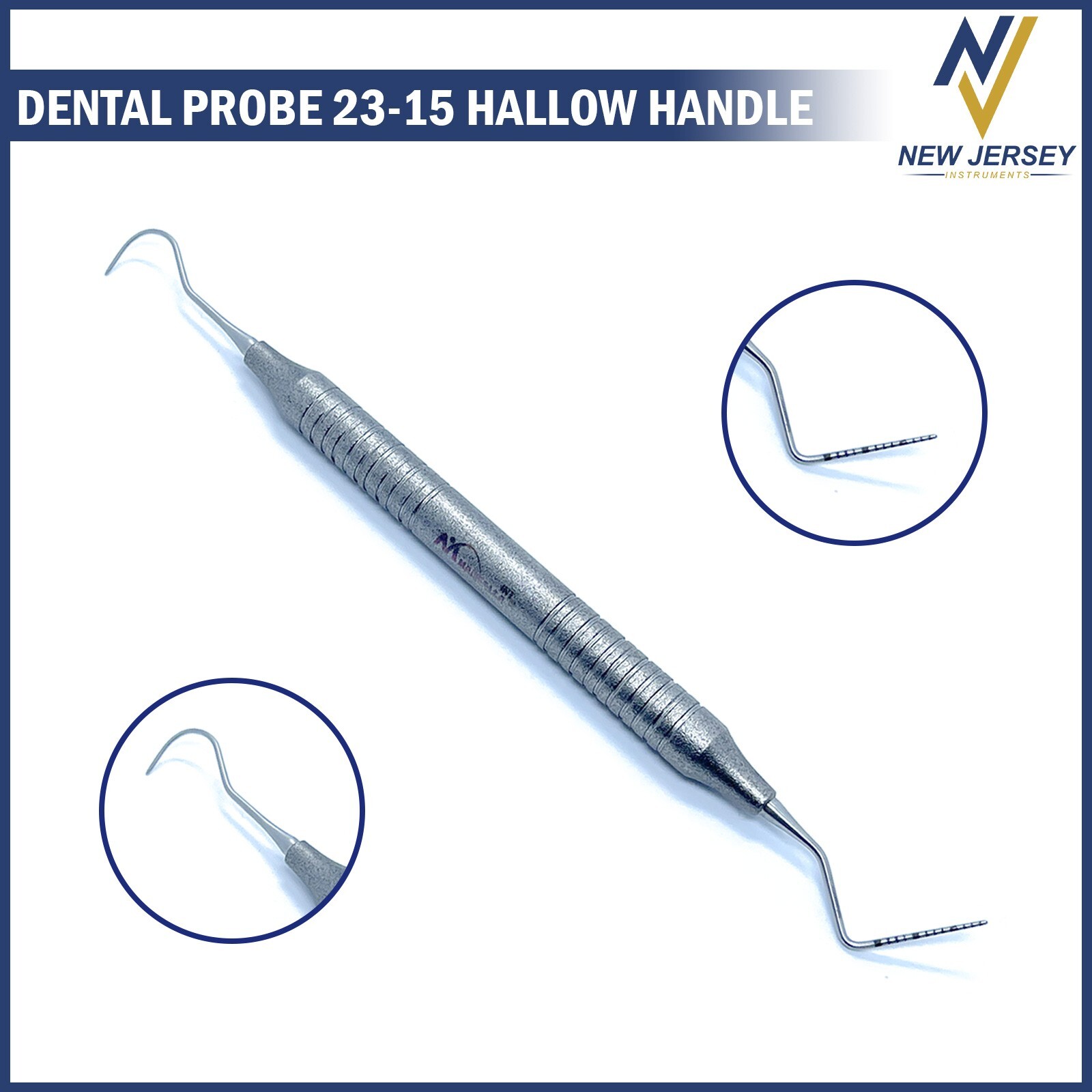Dental Perio Explorer 23 Probe UNC 15 Hallow Handle Color Marking Double Ended