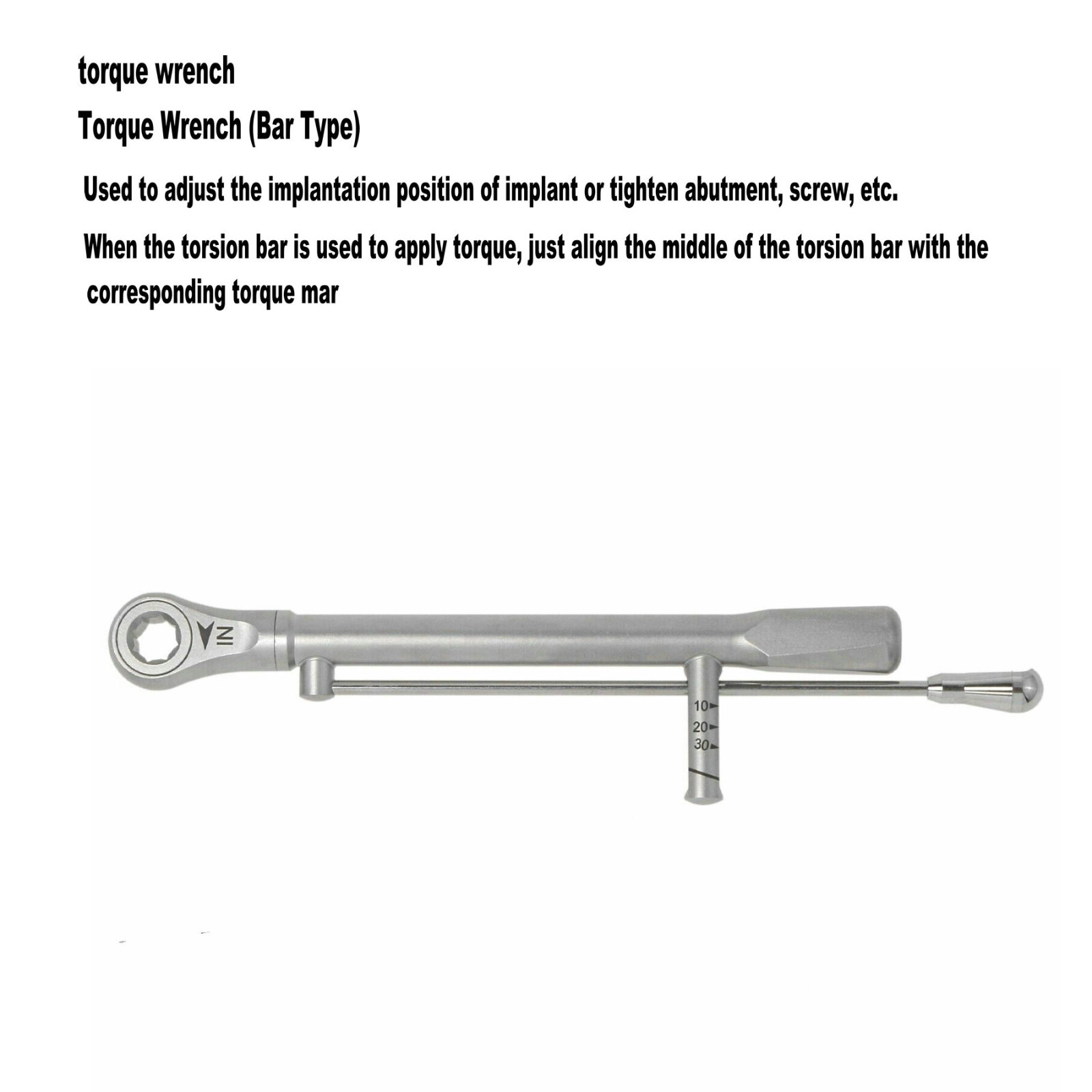 Hiossen Osstem Implant Prosthetic Surgical Torque Wrench Ratchet 10 20 30Ncm Bar