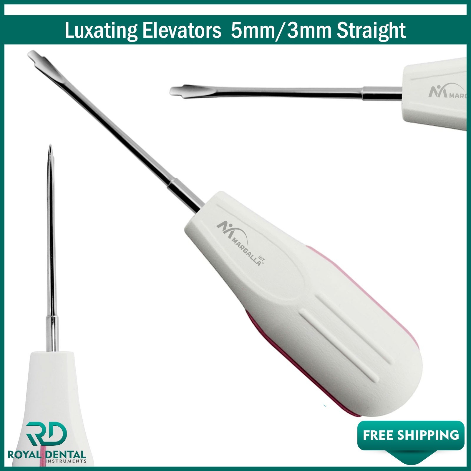 White Dental Root Elevator 5mm/3mm Oral Surgery PDL Luxating Tooth loosening CE