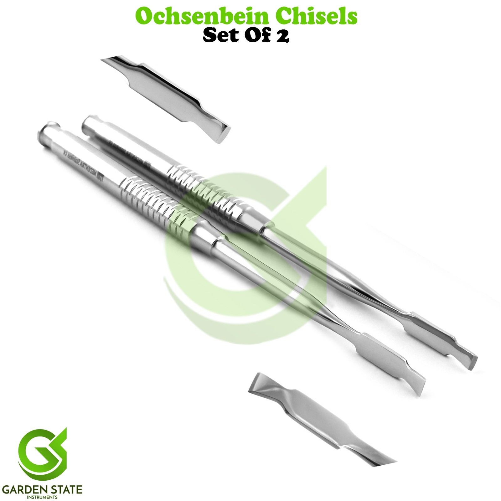 2Pcs Ochsenbein Periodontal Chisel #1 – #2 Beveled Splitting Bone Reshaping