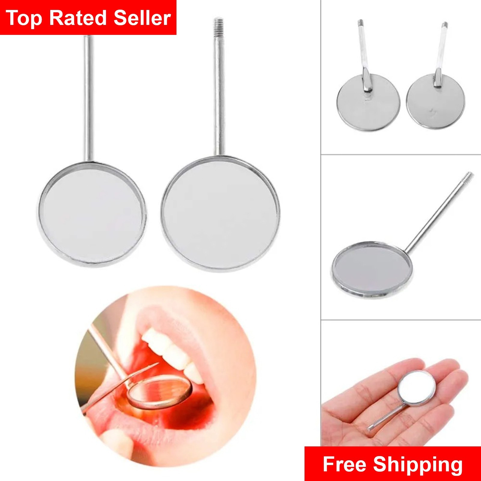 12Pcs Dental Premium Mouth Mirror heads Size #5 Mirrors Dentistry Instruments
