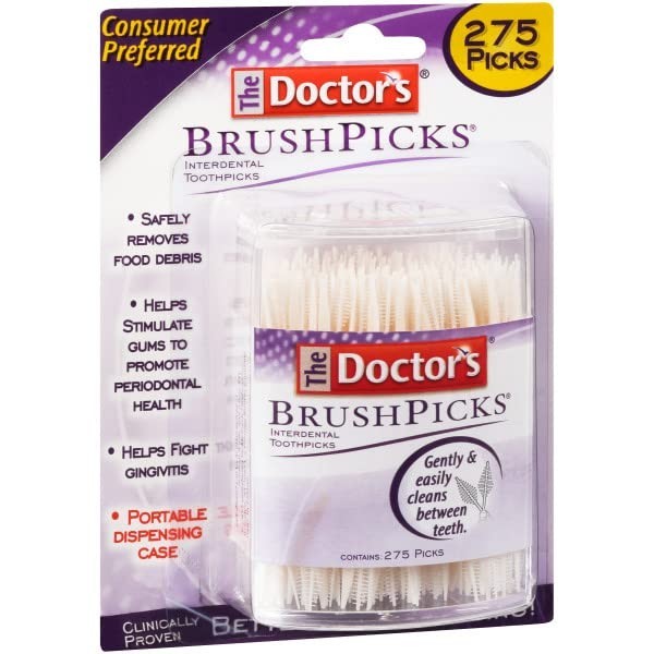 BrushPicks Interdental Toothpicks – 275 Count in Portable Case for Oral Health