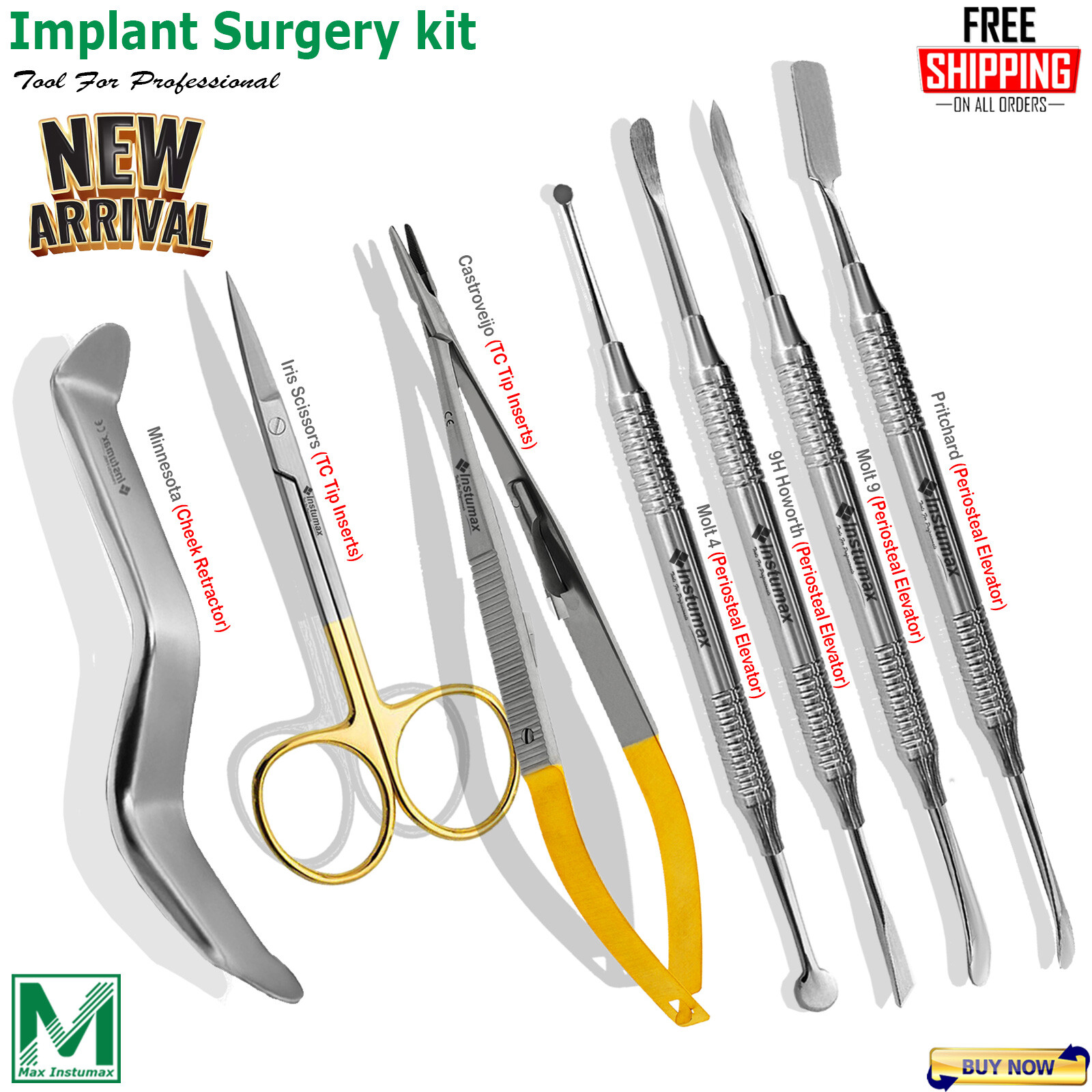 Dental Tunneling Kit Implant Surgery Periodontal Tunneling Procedure Instruments