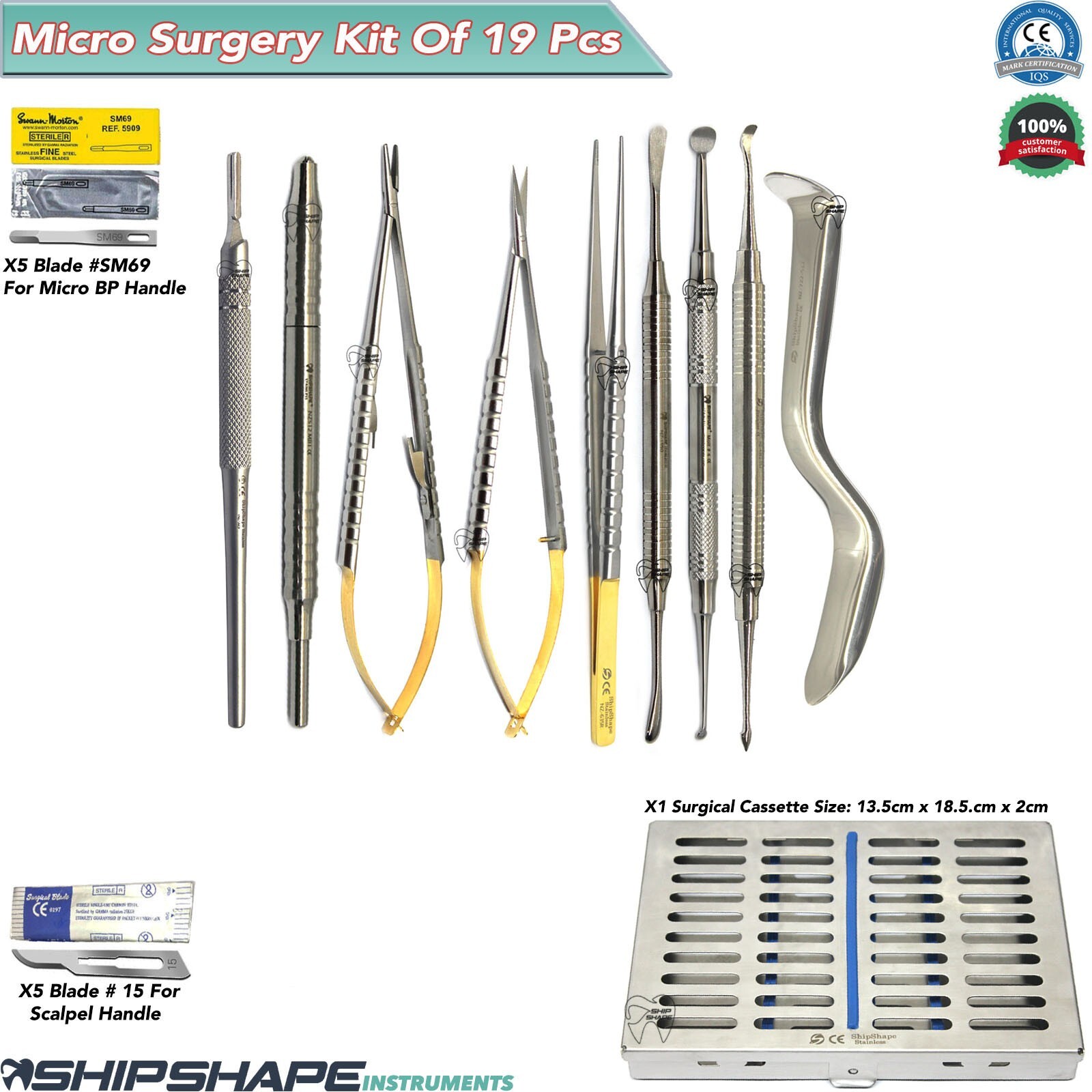 Dental Microsurgical Kit, Micro Blade Holder Buser Periosteal Oral Surgery Set