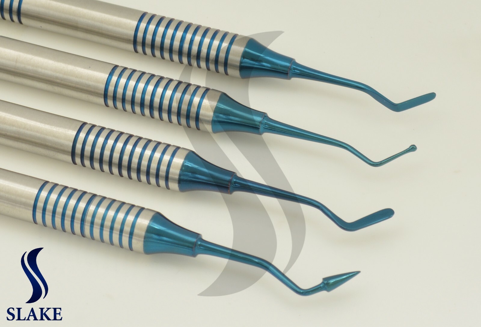 4 Dental Blue Titanium Coated Restorative Composite Filling Instruments Set CE