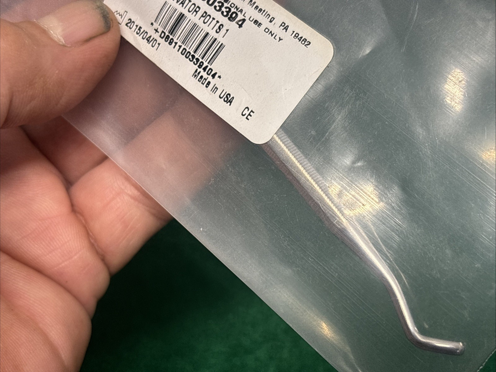 Premier Dental 1003394 Potts #1 Elevator With Cross Bar Handle
